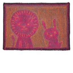 AAZEEM Set Of 2 Orange Printed Anti-skid Rectangle Cotton Doormats image 3