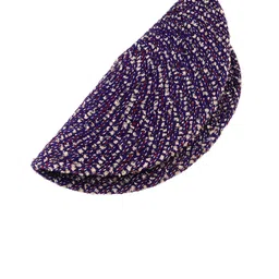 Kuber Industries Blue & Black 2 Pieces Woven Design Round Shape Cotton Reversible Doormats image 4