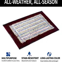 Kuber Industries Blue & Pink 3 Pieces Self-Designed Dust Trapper Cotton Doormats image 3