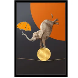 art street Conceptualistes Black Canvas Framed Wildlife Art Print image 2
