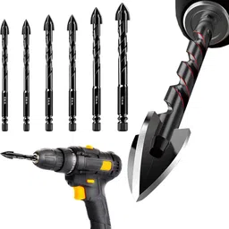 serplex 6Pcs Masonry Drill Bit Set 6mm12mm Hex Shank for Tools 6Pcs Masonry Drill Bit Set 6mm to 12mm Hex Shank for Tile Brick Cement Concrete Masonry Bits-picture-17