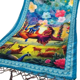 bloviate Silk Blend Printed, Applique Multicolor Women Dupatta-picture-25