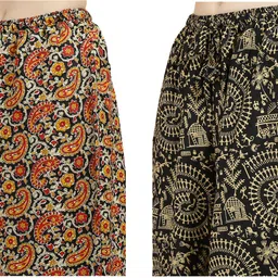 krishiv Pack of 2 Women Flared Multicolor Pure Cotton Trousers image 4
