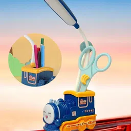 flezny Cartoon Locomotive Pen and Mobile Holder with USB Rechargeable Desk Lamp Study Lamp image 2