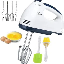 180 W White 7Speed Egg Beater for Cake Making and Whipping Cream With Spatula Brush Hand Blender-image-21