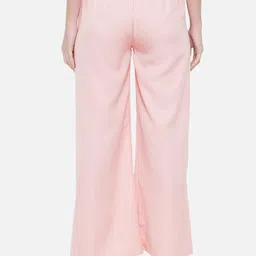 otira Women Straight Fit Pink Crepe Trousers image 2