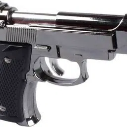 crokroz Amazing Silver Beretta Gun Shaped Pocket Size lighter | Refillable Gas System And Adjustable Flame Hi And Low System Compact Carry Cigarette Gun Pocket Lighter image 3