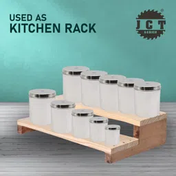 jct agrico Containers Kitchen Rack 2 STEP MINI WOODEN KITCHEN RACK/ORGANIZER/CONTAINER/UTENSILS STAND Wood-picture-19