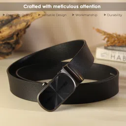 warcks Men Formal, Casual, Evening, Party Black Genuine Leather Belt image 3