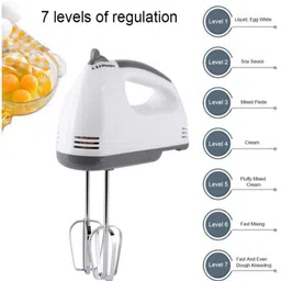 grtr 180 W White 7Speed Egg Beater for Cake Making and Whipping Cream With Spatula Brush Hand Blender image 2
