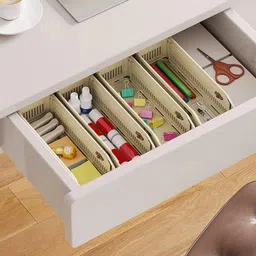 mixen Plastic Drawer Organizer Trays with Dividers Adjustable Storage Basket image 3