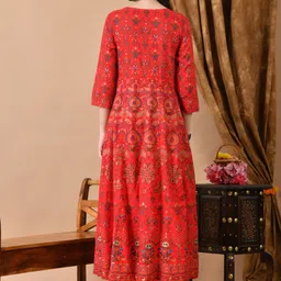 here&now Women Embroidered, Embellished, Paisley Viscose Rayon Anarkali Kurta image 2