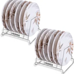 vrinda Utensil Kitchen Rack plate stand pack of 2 Steel image 1