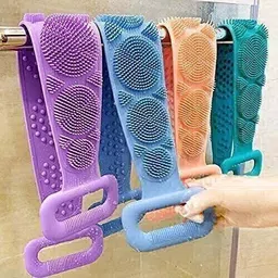 amazing star fashion Silicone Back Scrubber Belt Soft Body Massage Cleaning image 1
