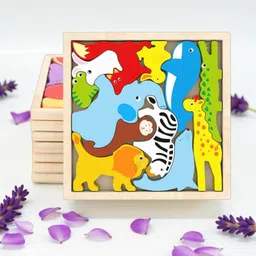 vhd Multicolor Wooden Animal Puzzle – Fun & Educational Toy for Kids W147-picture-32
