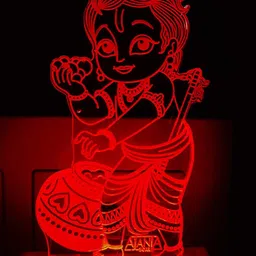 2mech Lord Krishana Traditional Decorative Items Night Lamp (Multicolour, Small) Night Lamp-picture-34