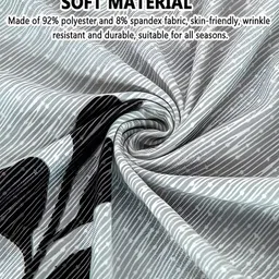 HOUSE OF QUIRK Recliner Grey & Black 4 Pieces Printed 1 seater Sofa Cover With Arms image 3