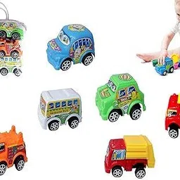 hda group Set of 6 Pull Back Push and Go Vehicles Car Toy Set for Toddler Kids-picture-20