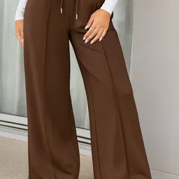 q-rious Women Solid Brown Track Pants-picture-10