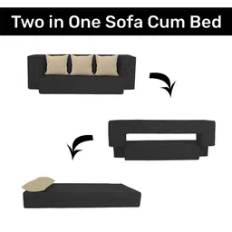 usha shriram Addo 14 Inch Foam (78x44) In Black Colour Queen Size Sofa Cum Foldable Mattress image 5