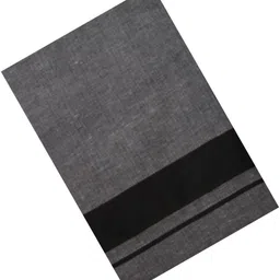 Priyam Multicolor Lungis (Mundus) Dhotis for Men Ash Grey & Saffron (Free Size Veshti) Solid Men Dhoti image 2