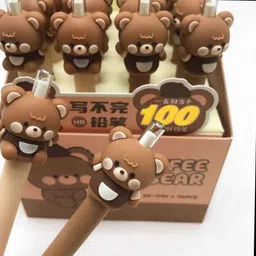 vibgyor products Coffee Bear Gel Pen - Silicone Gel Pen for Smooth Writing with Cute Bear Topper, Pencil-picture-14
