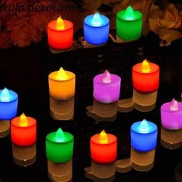 Flameless LED Tealights, Smokeless Plastic Decorative Candles Pack of 12 Candle Plastic 12 - Cup Tealight Holder-image-44