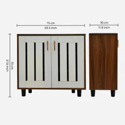 outkraft Portland Sideboard In Planked Oak Dark With Ceramic White Finish image 2