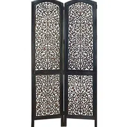 shilpi Brown 2 Panel Folding Wood & MDF Room Divider Seprator image 3
