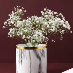 TAYHAA White & Black Marble Pattern Ceramic Planter-picture-19