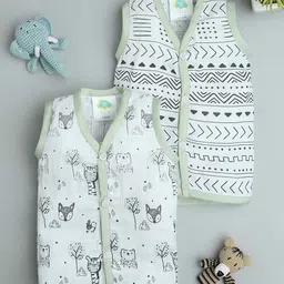 Fancy Fluff Infants Pack Of 2 Printed Bamboo Muslin Jhablas-picture-33