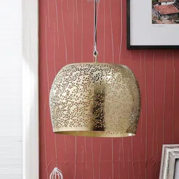 THE LIGHT STORE Gold-Toned Self Design Hanging Light image 3