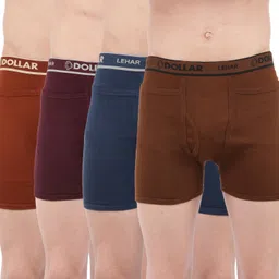 Pack of 4 Dollar Lehar Mens Combed Cotton Trunk - Pack of 4 - Actual Colour May Vary Solid Men Trunk-picture-15