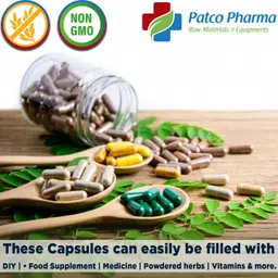 patco pharma raw materials & eqipments Size 1 Clear Empty Gelatin Pill Capsule-Gluten Free | DIY Powder Filling image 4