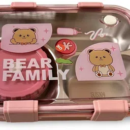 masox store Bento Box 3 Compartment Lunchbox Pink_new4 3 Containers Lunch Box image 2
