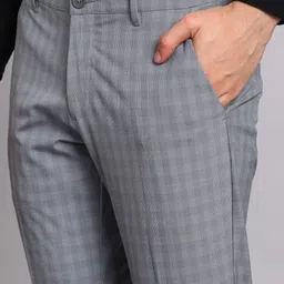 louis philippe ath.work Men Slim Fit Grey Polyester Trousers image 5