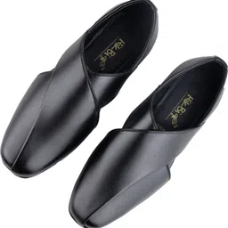 hikbi Leather/ Peshawari shoes/ Ethnic Juti Mojaris Loafers For Men image 5