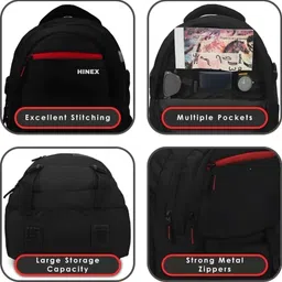 hinex bags Large 40 L Laptop Backpack Large 40 L Laptop Backpack ASHPER Unisex with USB Port and Rain Cover (Black) image 3
