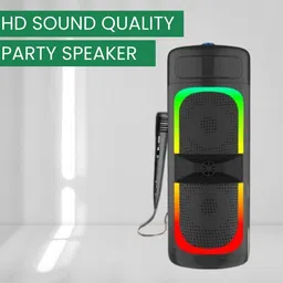 GUGGU Bluetooth (PORTABLE WIRELESS PARTY SPEAKER) With Karaoke Mic and RGB LightsW106 40 W Bluetooth Tower Speaker-picture-13