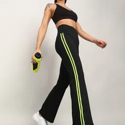 houseofcommon Women Striped Green Track Pants image 5