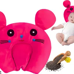 kotton candy Mustard Seeds Baby Pillow Pack of 1 Animals Rai Pillow Velvet, Baby Head Shaping Takiya Soft Pillow Infant-picture-21