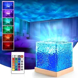 3D Ocean Wave Effect Night Light, 16 Colors USB with Touch Control, Romantic Night Lamp-image-2