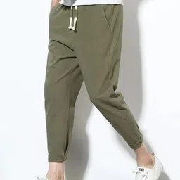 fabrictown Pack of 2 Men Solid Olive, Black Track Pants image 3