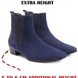 baxxico Men's 2 Inch Height Increasing Suede Chelsea Slip-on Block Heel Boot Boots For Men-picture-17