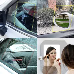 autoinnovation Anti-Fog Film Protector for Clear Rearview Car Side Mirrors in Rain__442 Plastic Car Mirror Cover image 2