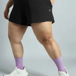 cult Solid Women Black Sports Shorts-picture-22