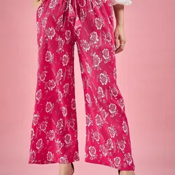 dressberry Women Loose Fit Pink Polyester Trousers-picture-41