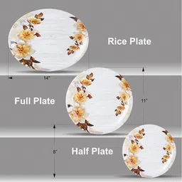 serve n style Pack of 40 Melamin Dinner Set, 40 Pieces, Service for 6, White and Yellow Dinner Set image 3