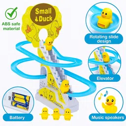 allwish Duck Slide Escalator Toy with Lights and Music Playset for Kids (Duck Track Set) image 5