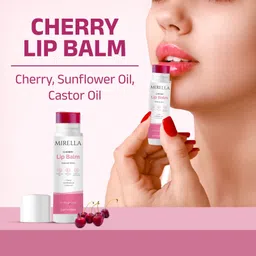 mirella Wild Cherry Lip Revive – Rich in Shea Butter, Cherry Pulp & Argan Oi-Nourishes CHERRY, SUNFLOWER OIL, CASTOR OIL image 2